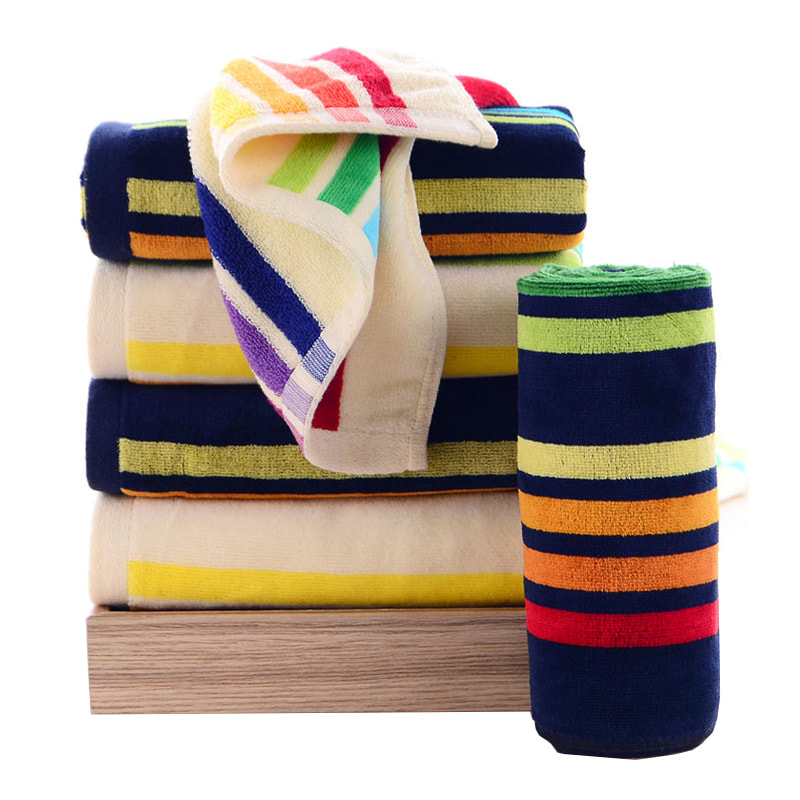 Prosop de față Jacquard cu dungi din bumbac